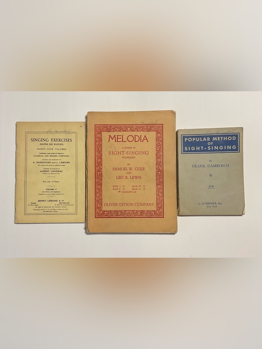3 Antique Sheet Music 1897-1923 Damrosch Cole Lewis Lavignac Danhaiser Lemoine